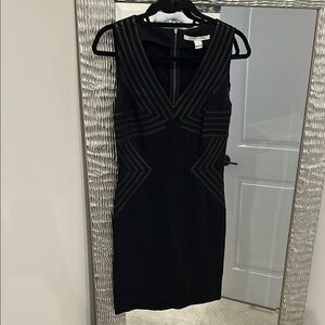 Leather detail DVF black Sleeveless Dress